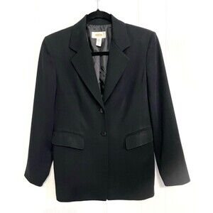 Vintage Talbots Women's Size 4 Petite Black Lined Blazer Front Pockets USA
